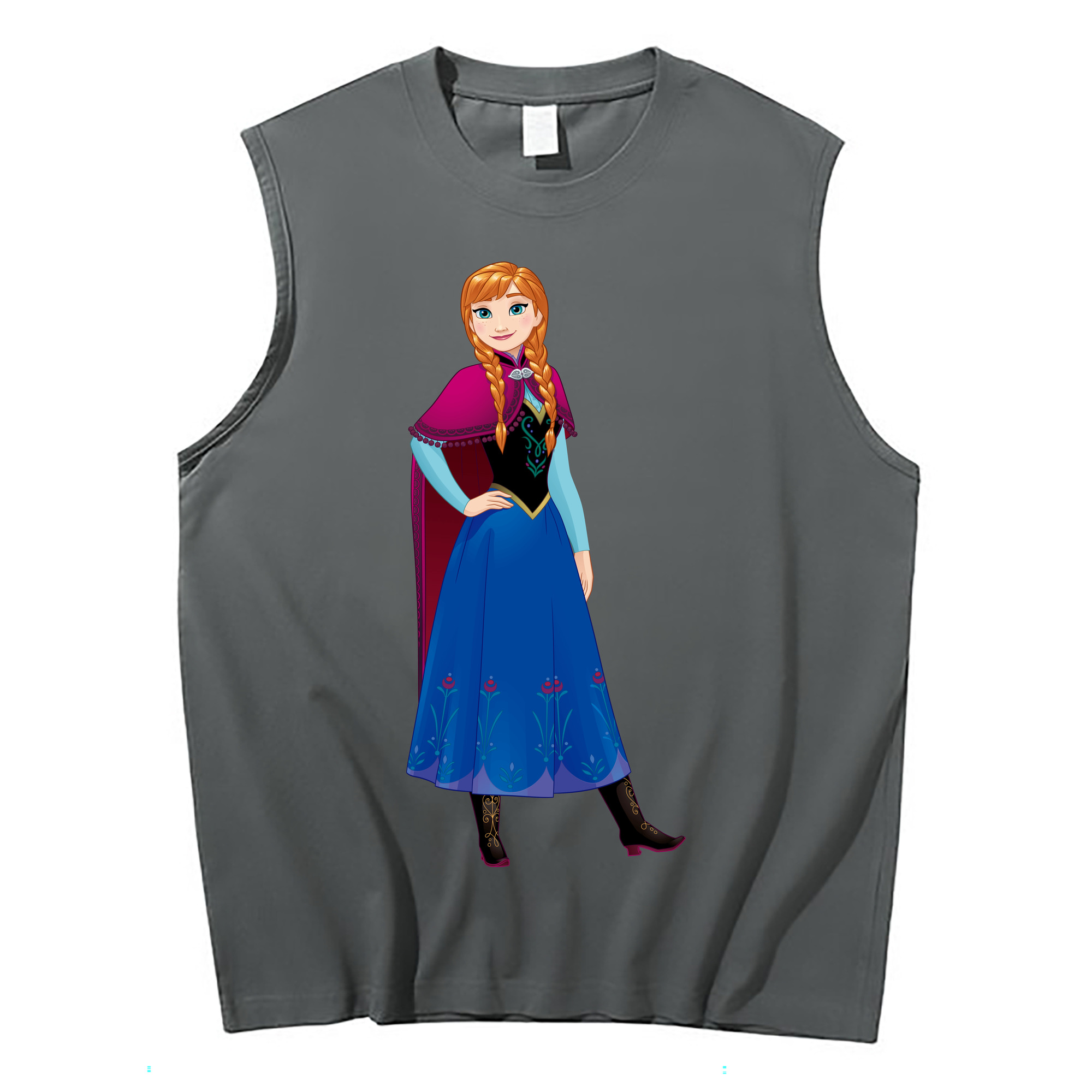 （画像用） アナと雪の女王 アンナ エルサ Frozen Anna Elsa コットン100％タンクトップ（フロントプリント）